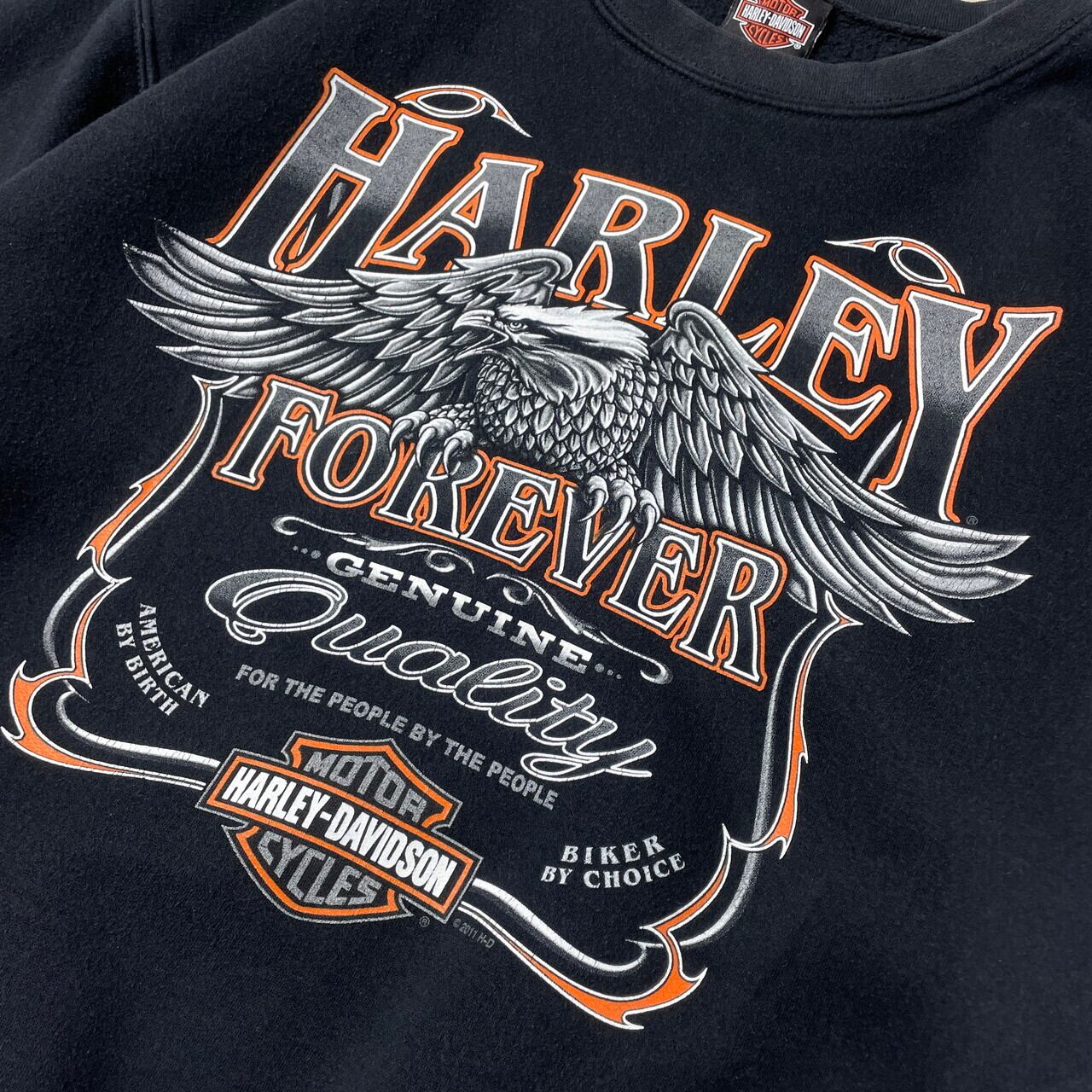 00年代 Harley-Davidson ハーレーダビッドソン イーグル プリント スウェットシャツ メンズM