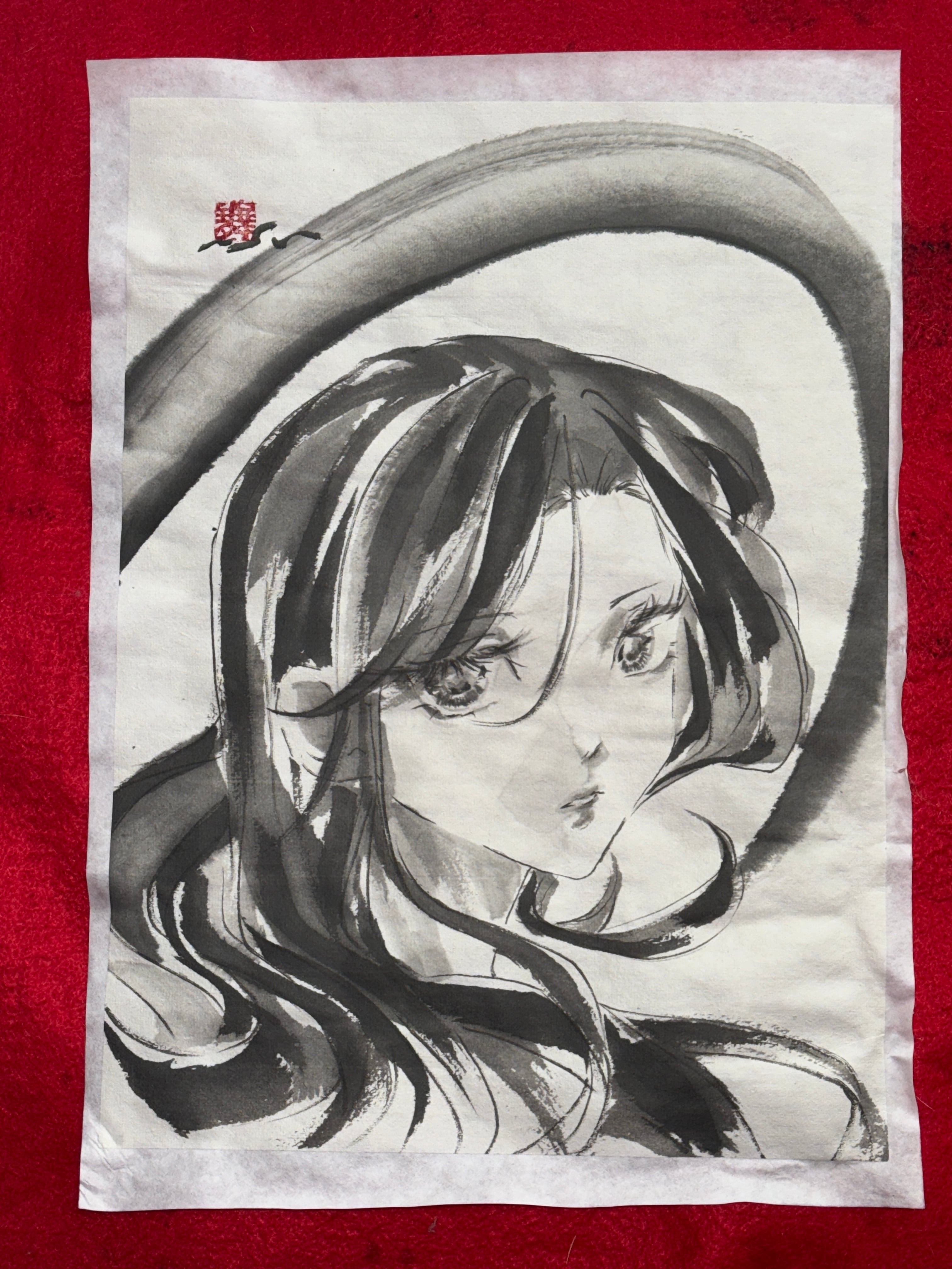 呪術廻戦 伏黒恵 肉筆画 墨絵 水墨画 美人画 原画 現品限り | まさい屋