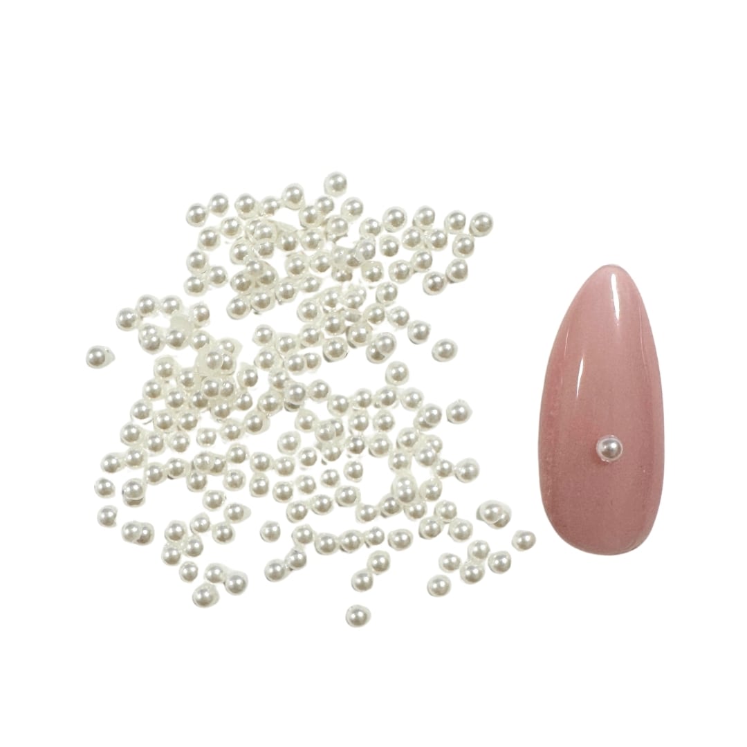 ネイルパーツ パールストーン オフホワイト 2mm〜5mm 1.0g P-1 nail