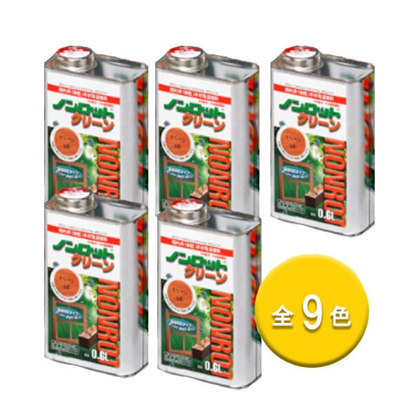 まとめ買い 0.6L缶×5缶 ノンロットクリーン 9色 三井化学産資 前田工繊産資 屋内用 油性 ホルムアルデヒド放散等級 395