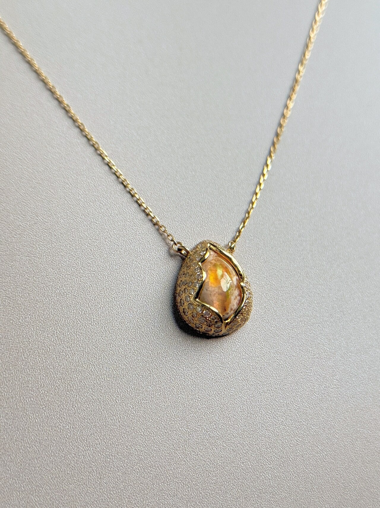 【K18YG カンテラオパール / Dia ネックレス】