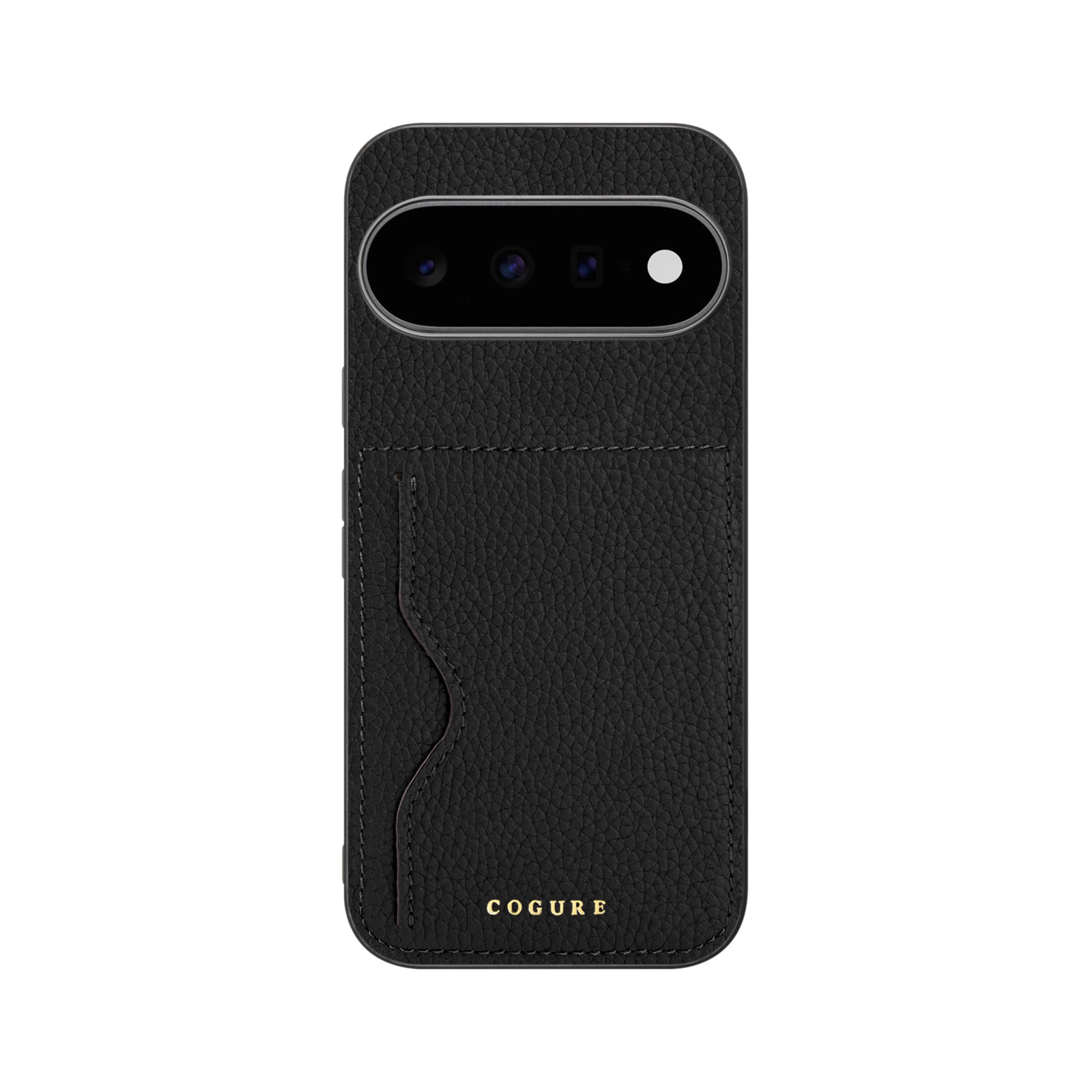 COGURE 互換品 Google Pixel 11 ケース 本革 カード入れ 耐衝撃 シンプル 専用ボックス付き COPC1-pi ブラック