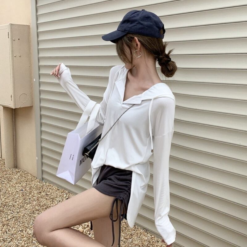 サマーフード薄手トップス ハイウェストスリムカジュアルパンツ 夏物 ハンチェンe58780610630