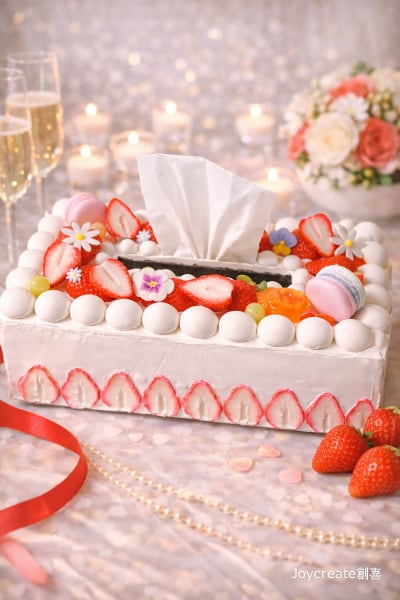 スイーツデコ ティッシュケース フレジェ風フルーツケーキ | 食品