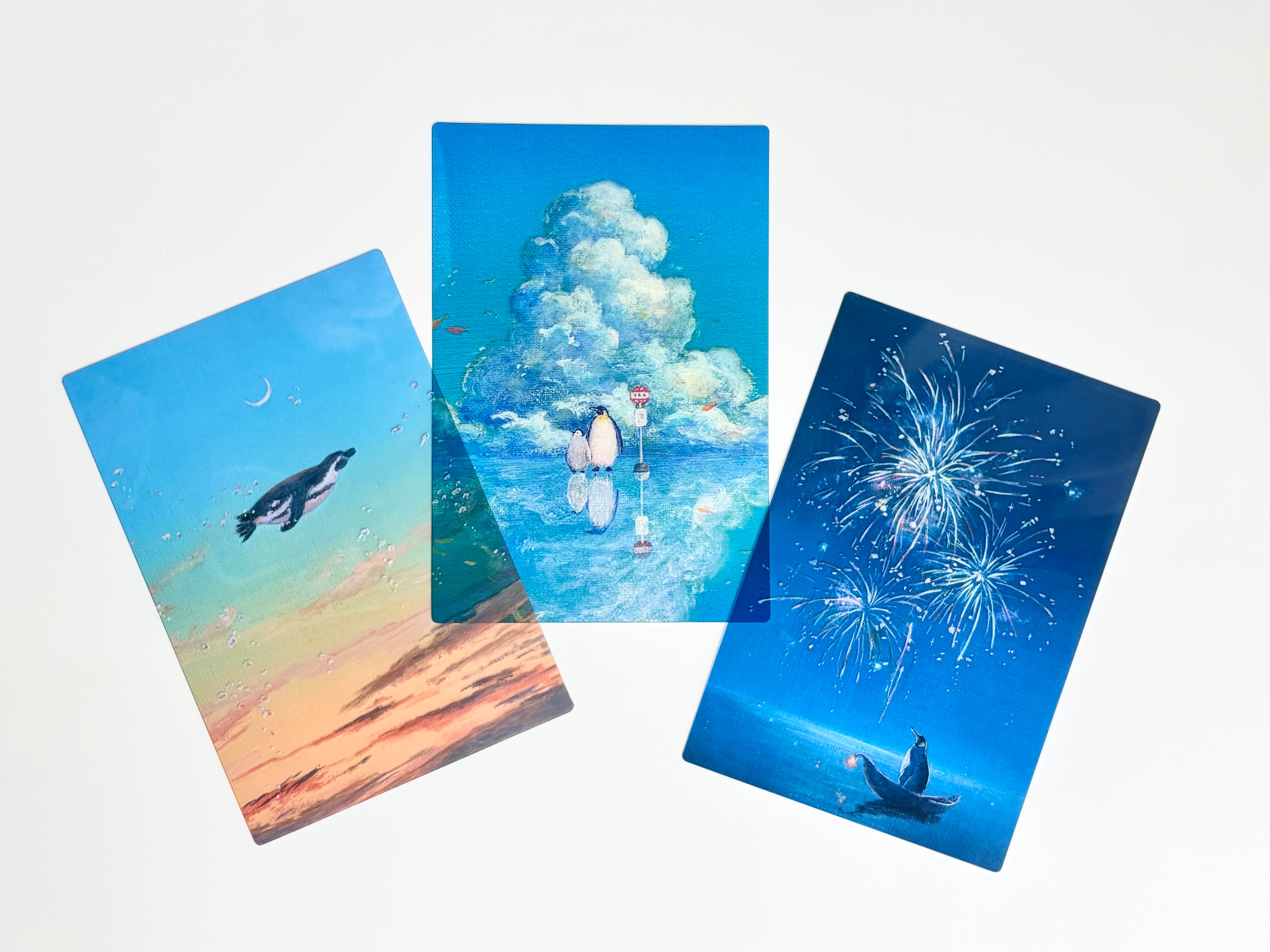 クリアポストカード/ペンギン | トレッペ雑貨店