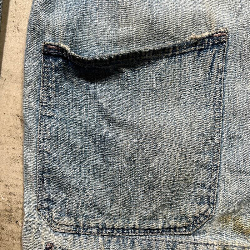 40's U.S.NAVY ショールカラーデニムカバーオール ヘチマ チェンジ