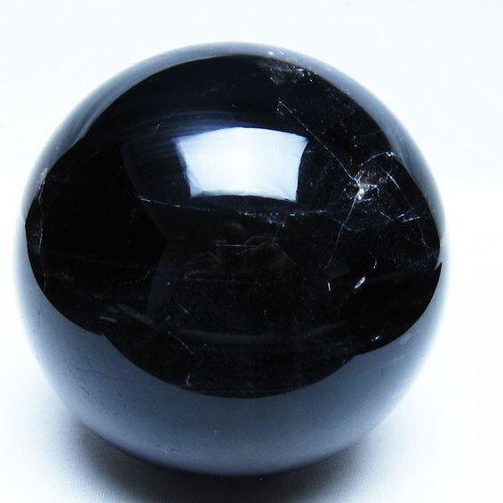 1.6Kg モリオン 黒水晶 丸玉 110mm スフィア 一点物 151-9422