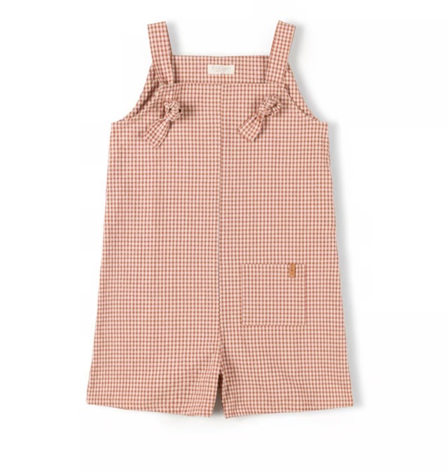 【NIXNUT】Knot Playsuit - Caramel Checkered