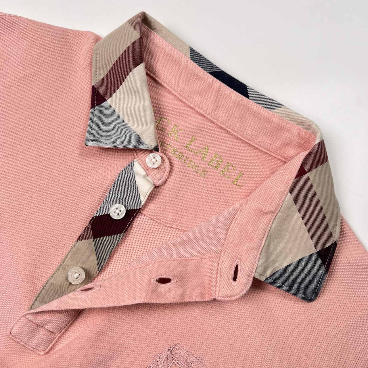 BLACK LABEL CRESTBRIDGE ブラックレーベル クレストブリッジ チェック柄 切替 半袖 ポロシャツ サイズ L /メンズ/三陽商会/ピンク