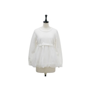 Tulle balloon docking knit pullover