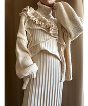 frill design volume sleeve remake knit-3779-12