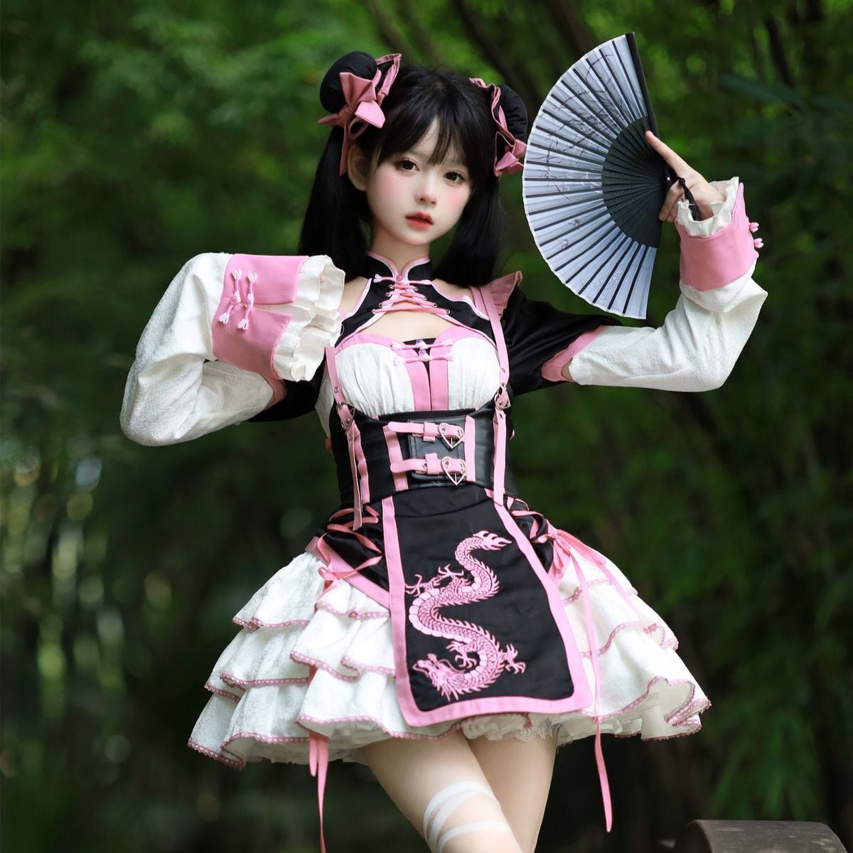 チャイナ風刺繍ロリータドレスセット | Maiden