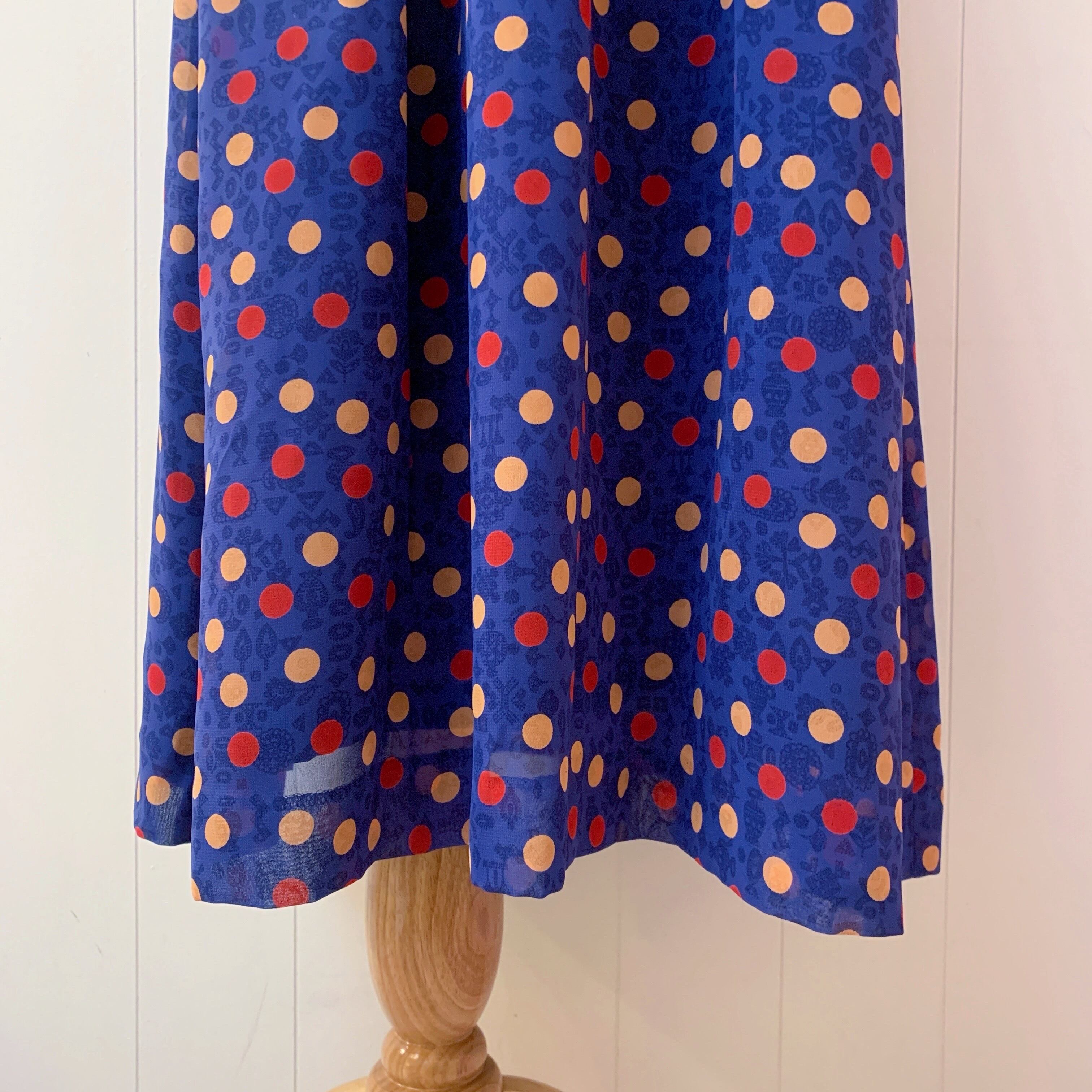 pop coin dot blue sheer one-piece