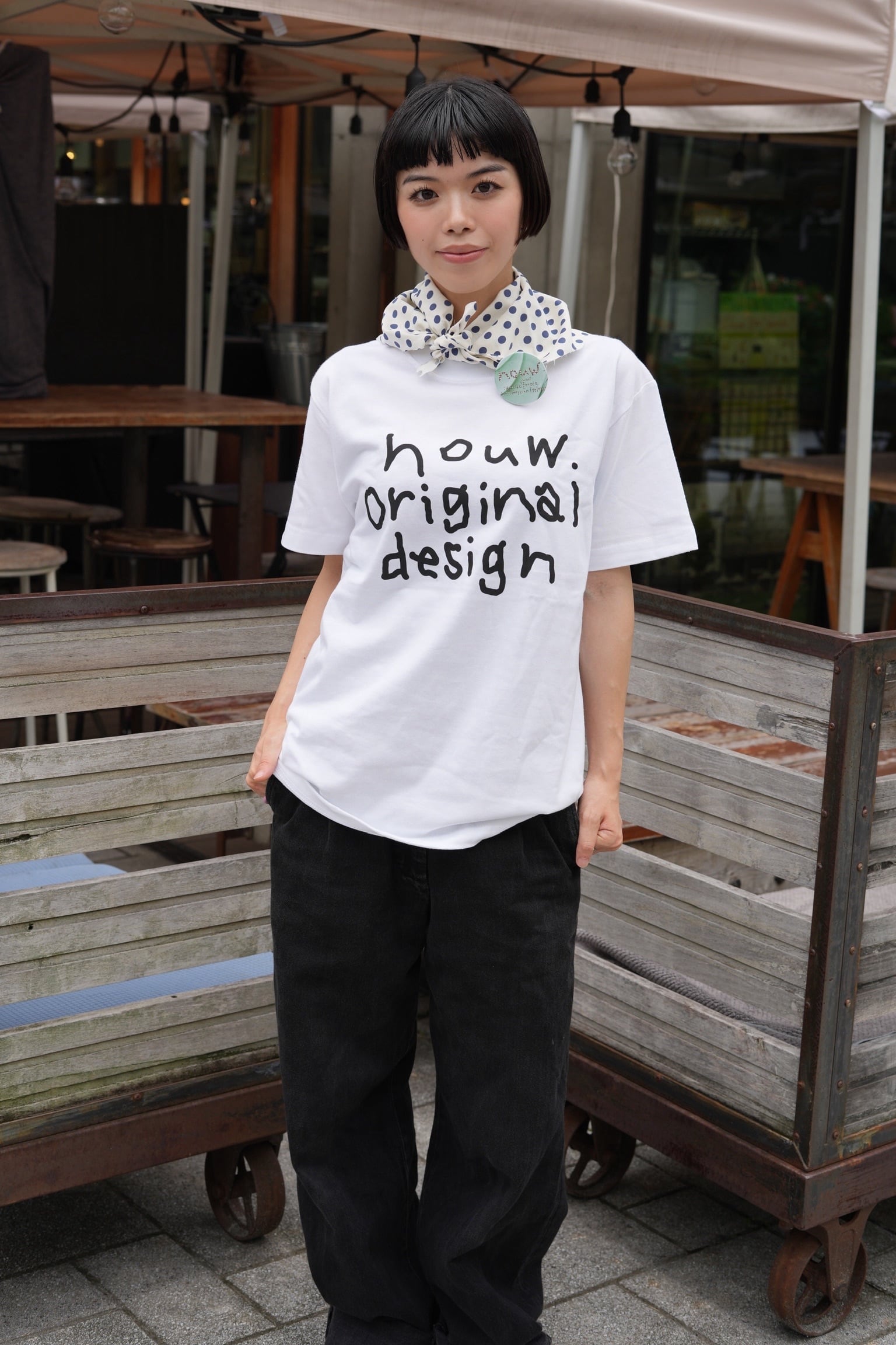 【2026ss新品未使用】 nouw. tシャツ 半袖 缶バッジ付 ロゴT nouw. original design