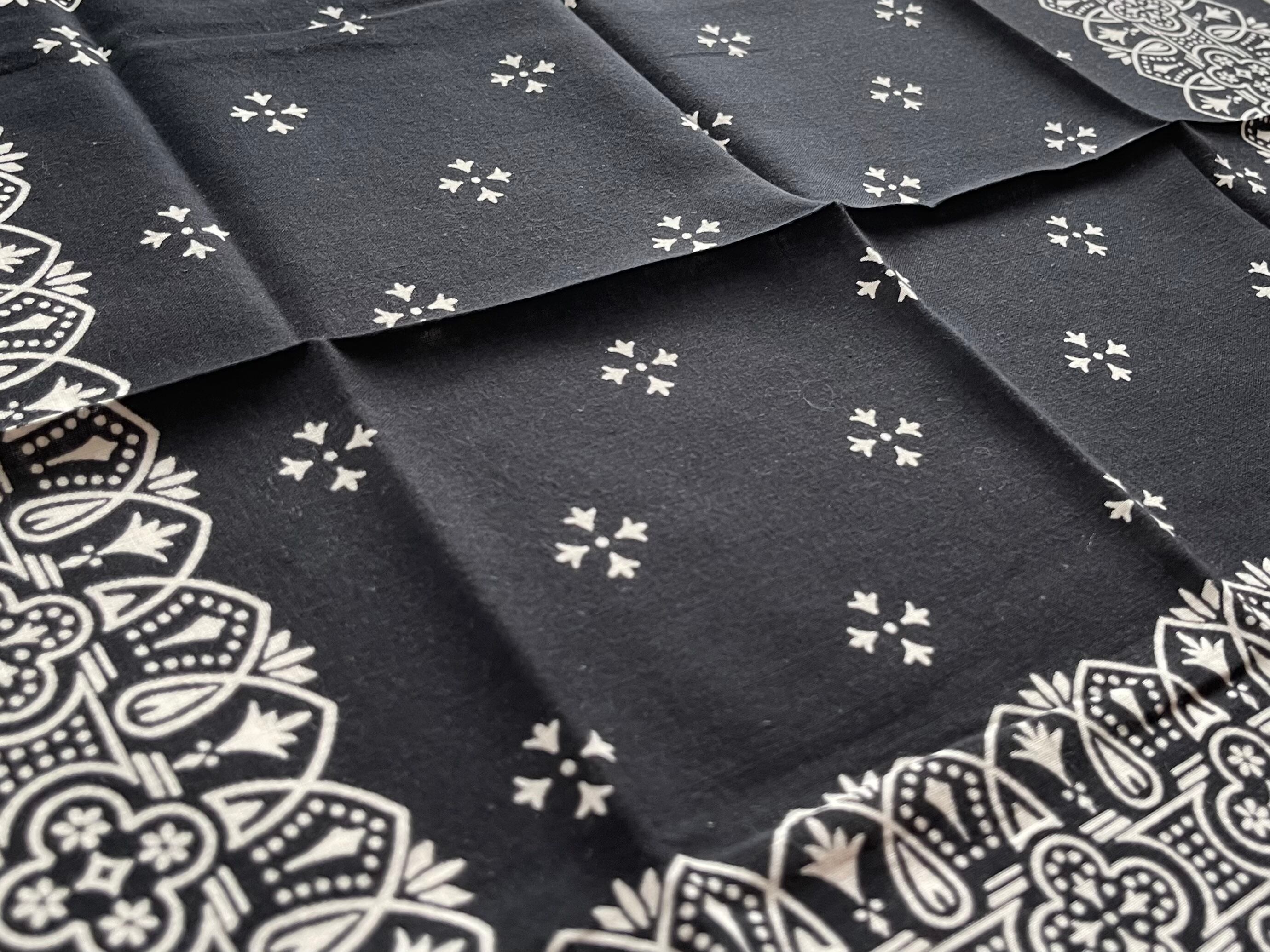 60s ヴィンテージ バンダナ アイアン クロス ブラック 黒 RN14193