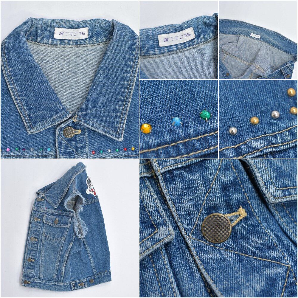 80s～ Vintage スタッズ&パッチ カスタム カットオフ デザイン デニム