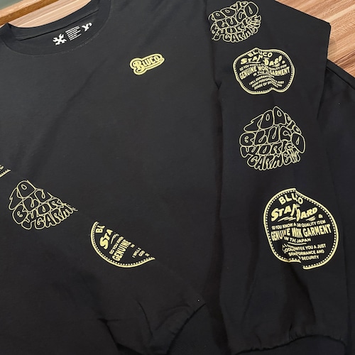 BLUCO PRINT L/S TEE -OLD LOGO- ブラック