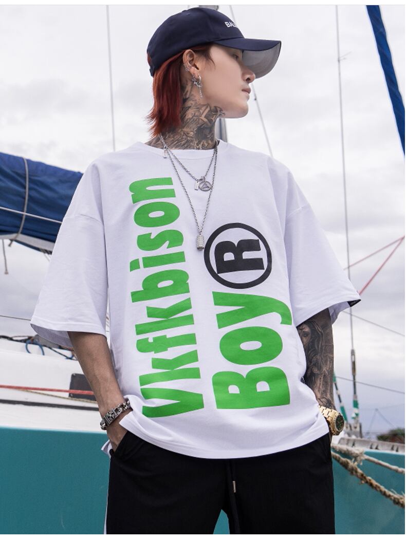 全2色 Tシャツ カットソー プリント カジュアル ストリート 