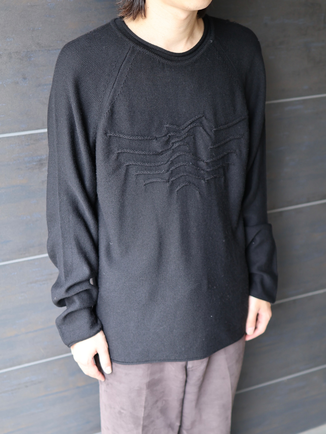 【EMPORIO ARMANI】logo design relax fit knit