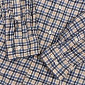 CROCODILE クロコダイル チェック BD ボタンダウン 長袖 ネルシャツ L/ブルー系 メンズ