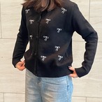 リボン刺繍カーディガン［40010］