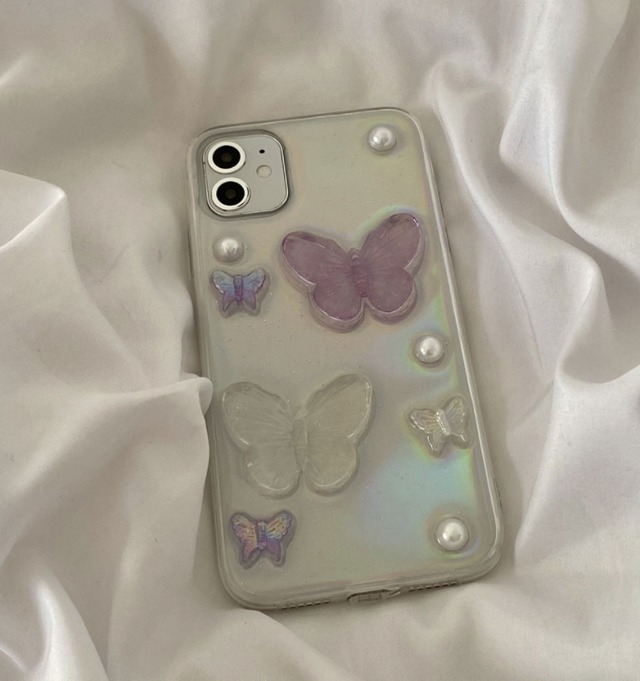 パール バタフライ 蝶々 立体 ３d レジン スマホケース Iphone 中国 海外 スマホ おしゃれ 雑貨 Wanderlust Club 海外 雑貨 文具 クリエーターグッズセレクトショップ
