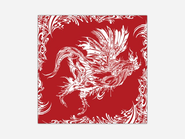 トライバル バンダナ スカーフ 深緋の鶏