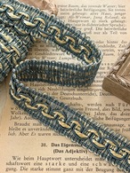 輸入デザインブレードライトブルー×アイボリー 20mm  100cm /カット カルトナージュ デコレーション材 スツール