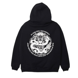 LAZY GOD BLACK '' YEAH OF THE DRAGON '' OVER SIZE HOODIE