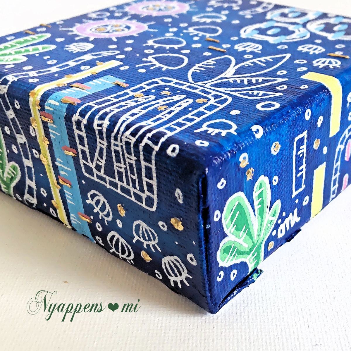 手書きアート『丑』 手書きアート（深海の世界）BOX_A | フルイドアート|絵画|ねこ