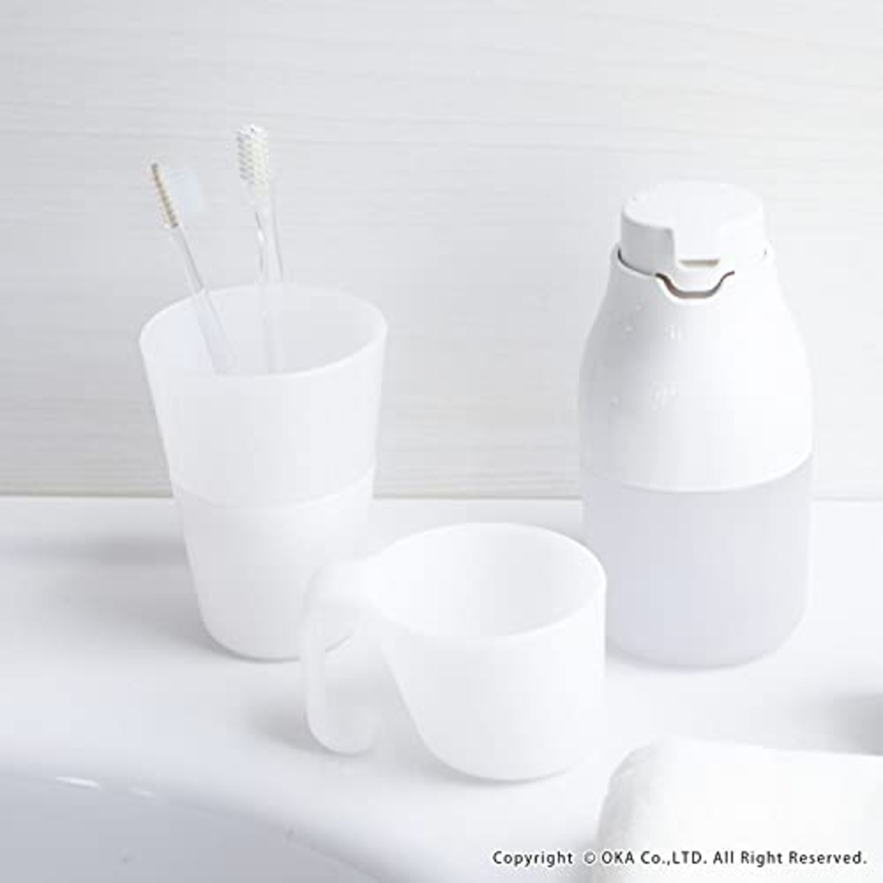 オカ(OKA) PLYS base WILL(プリスベイス ウィル) プラスチック タンブラー ブルー (歯磨きコップ うがいコップ 水切れ)