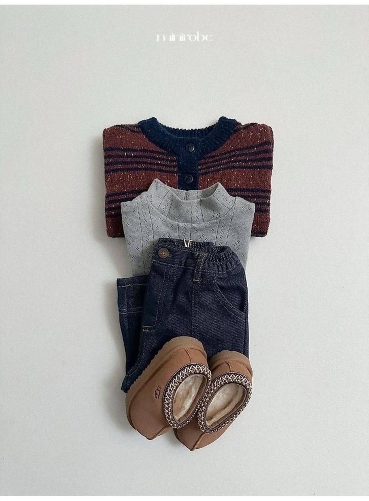 〖取寄〗韓国子供服 / 26winter / minirobe / ラインカーディガン / キッズ *S~XL*