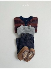 〖取寄〗韓国子供服 / 26winter / minirobe / ラインカーディガン / キッズ *S~XL*