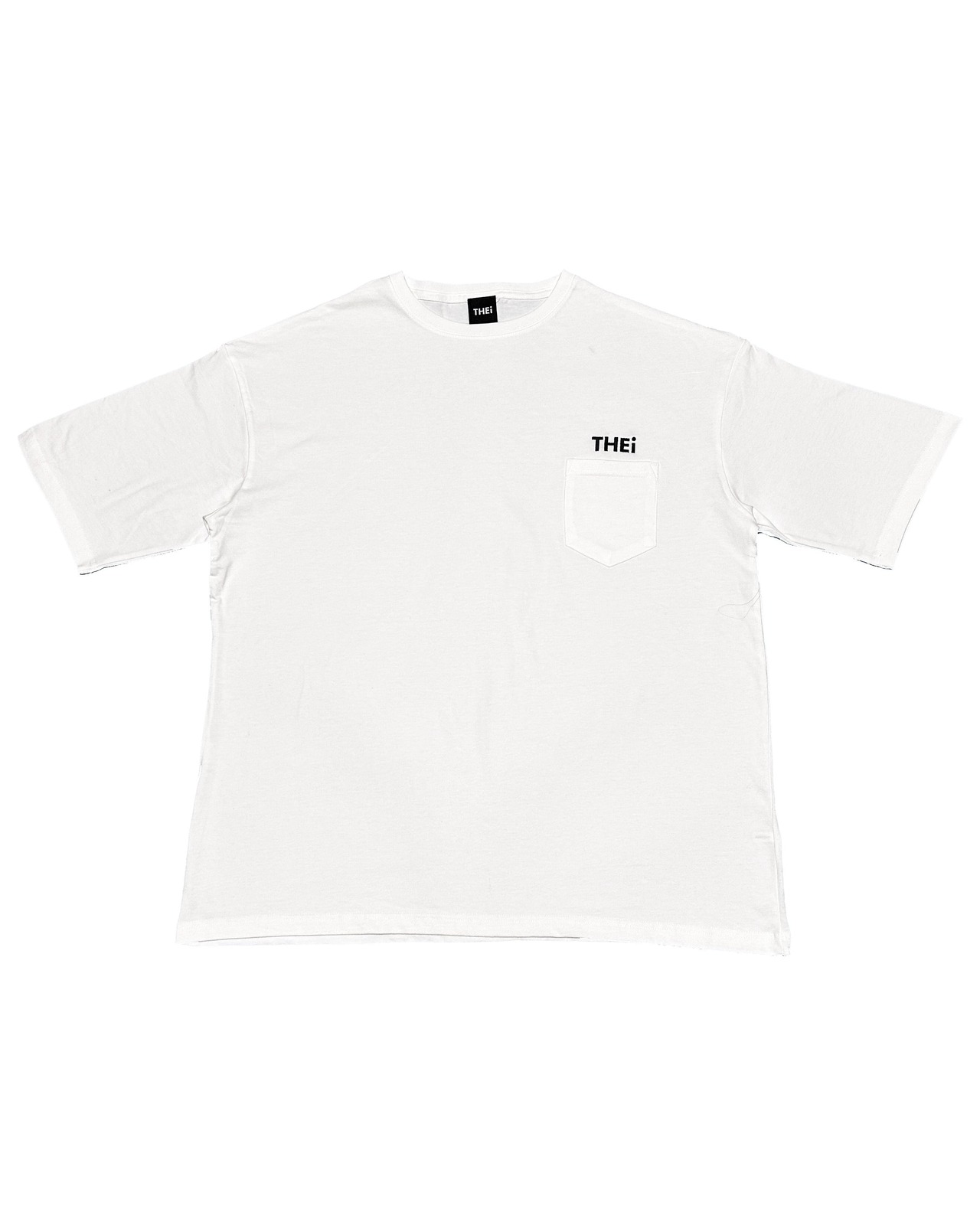 BASIC ONE POINT BIG SILHOUETTE POCKET T-SHIRT - WHITE