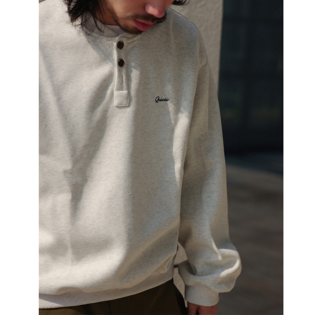 Henry neck button down sweatshirt 0200 - 5