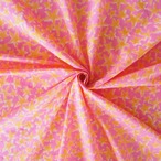 ブロックプリント生地【50cm単位】インド綿 ヒトデ柄 ピンク×黄色 #23853-PK1【再入荷】