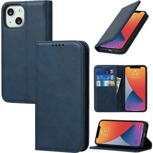 iphone 13 mini ケース 手帳型 iphone 13 mini スマホケース いphone13 ミニ ケース 手帳型 アイフォン13ミニ ケース 手帳型 iphone13miniケース 手帳型 iphone 13 mini カバー いphone13 ミニ カバー アイフォン13ミニ カバー カードスロット、キックスタンド レザー ネイビー 2305