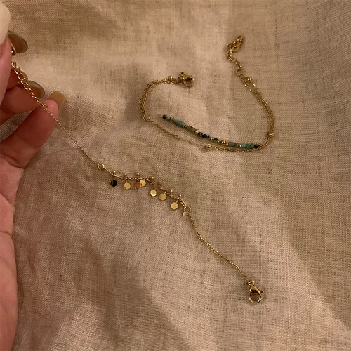 Somedayif中古レトロ天然石重ねブレスレット 2点セット