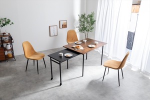 【幅110?194cm】Libre 伸縮スライド式ダイニングテーブル長方形