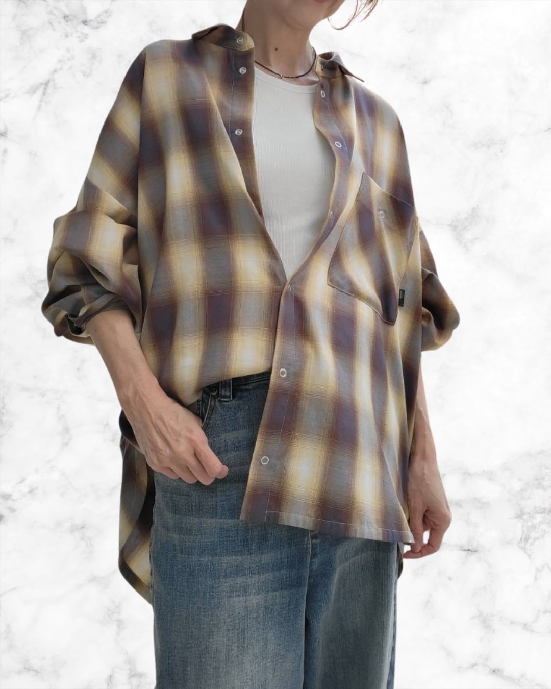 コットンチェックシャツ 816341 ayane アヤン