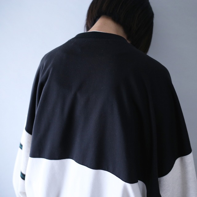 good coloring switching pattern XXL over silhouette pullover