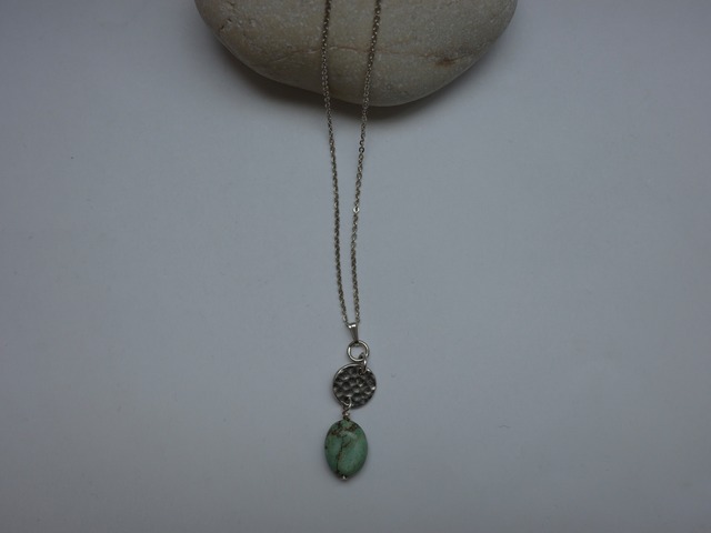 〈vintage silver925〉turquoise double charm necklace