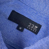 23区 SPORT ニジュウサンク スポーツ 刺繍 デザイン 鹿の子 半袖 ポロシャツ M/ブルー系 メンズ ゴルフ