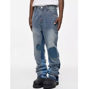 【DRIP5237】D/B Patch Design Flared Denim