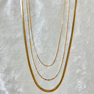 【SET1-4】Gold filled chain necklace 3pair