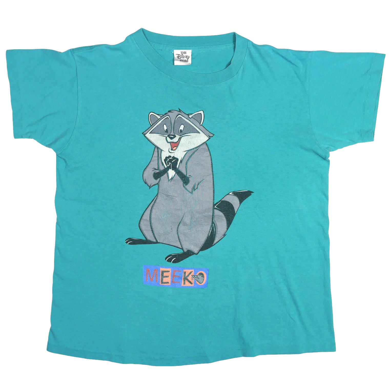 USED【M】Vintage 90s Pocahontas meeko Tee / Disney Store ©Disney