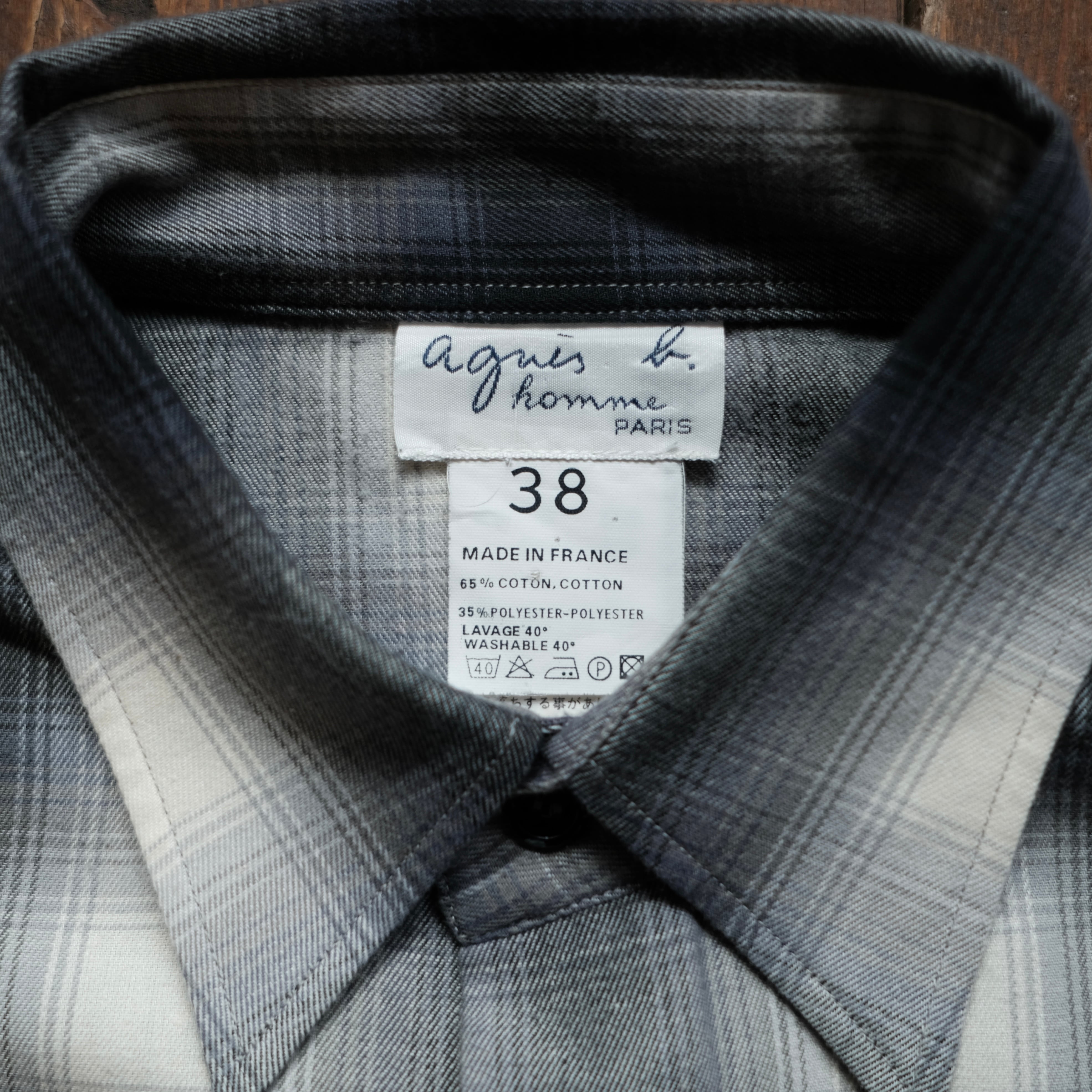 【良配色】agnes b homme 90s ombre check shirt agnes b. HOMME MADE IN FRANCE OMBRE CHECK SHIRT | safarionline