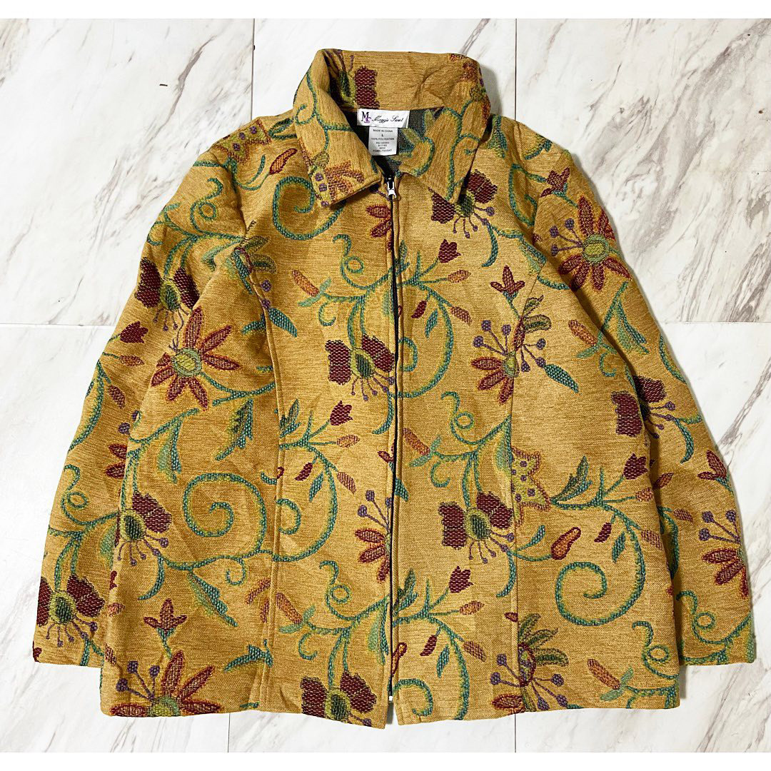 90s Gobelin Weave Flower Patterned Jacket Protocol 90s Gobelin Weave Flower Patterned Jacket Protocol