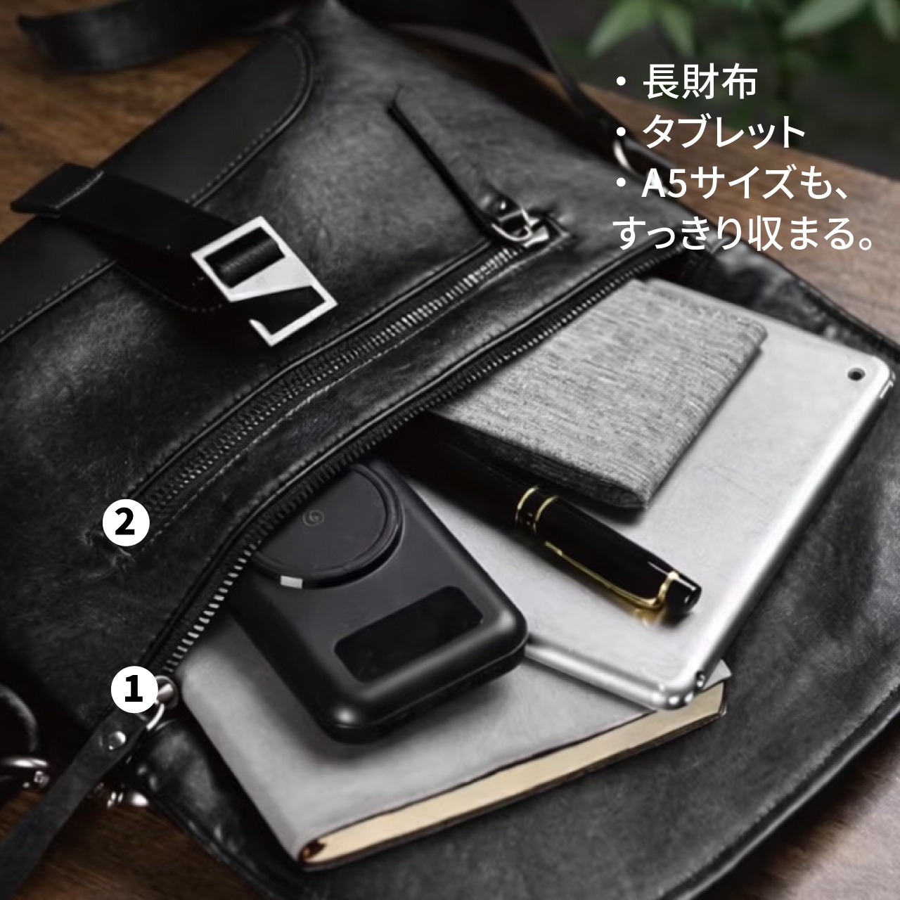 BASIC AGAIN] ショルダーバッグ メンズ 本革 レザー サコッシュ 