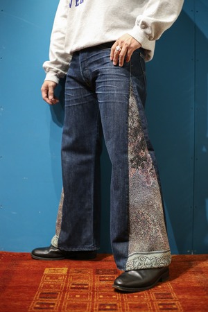 “Remake denim” Levi’s dark blue 501 × Picture cotton rug